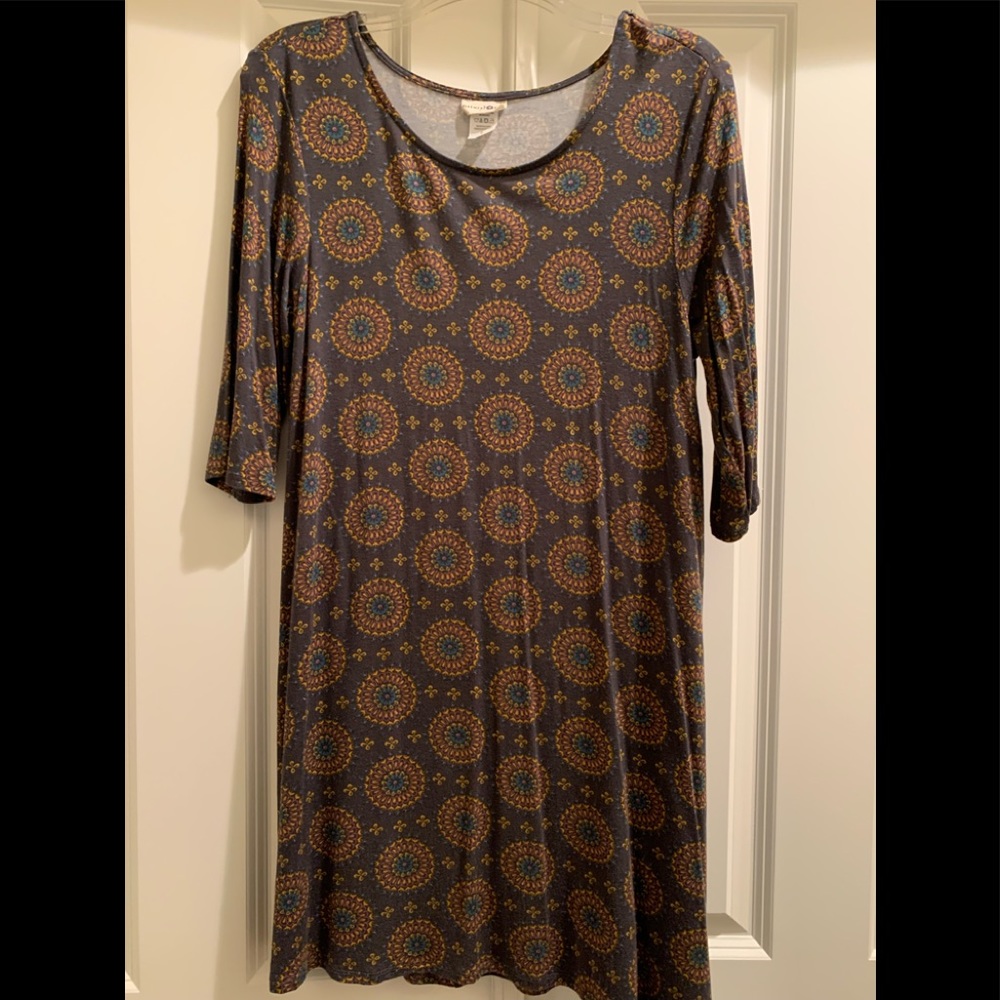 NATURAL LIFE Gray and Orange Dress